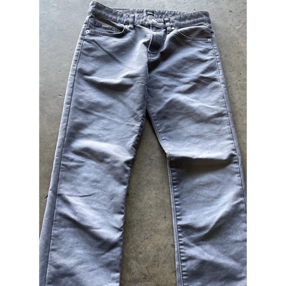 Hugo Boss Silver Gray Trousers Chinos Mens Casual W30 L32 Straight Pants